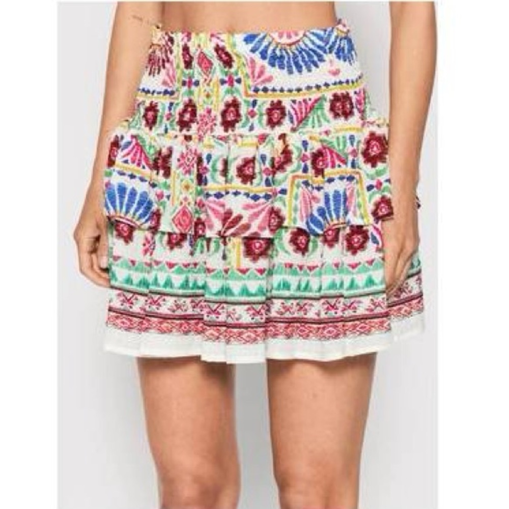 DIXIE ITALIAN TIERED SMOCKED MINI SKIRT